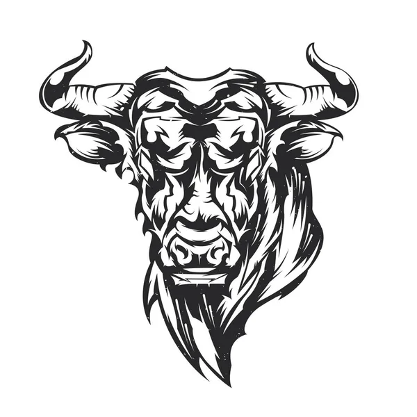 Ilustrace rozzuřený býk — Stockový vektor