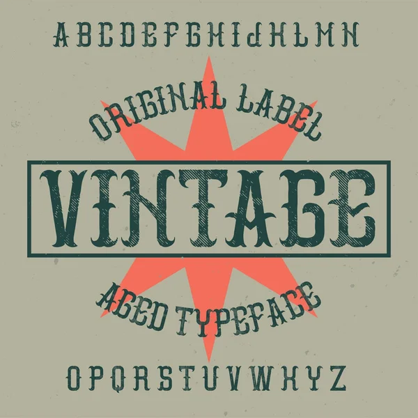 Vintage label typeface — Stock Vector