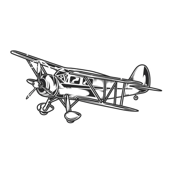 Vecotr vintage uçak çizimi — Stok Vektör