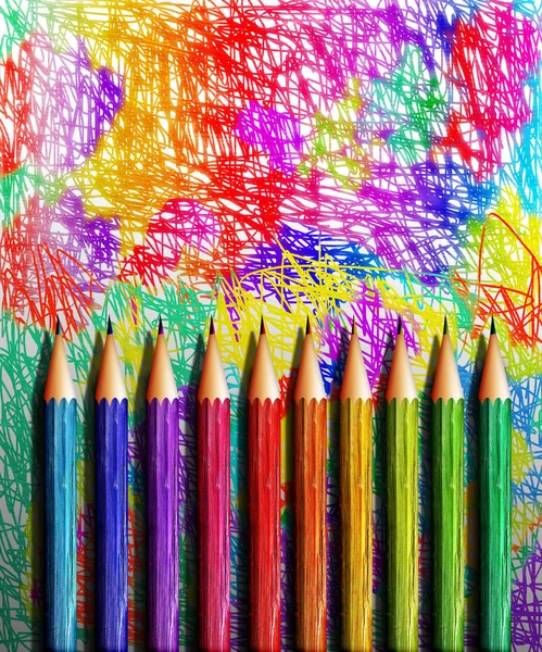 Jeu de crayons de couleur — Photo