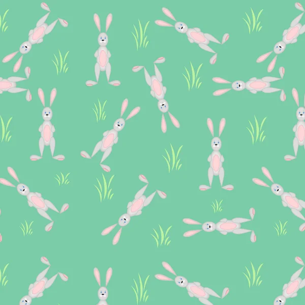 Кролик на траві безшовний візерунок Стокова Картинка