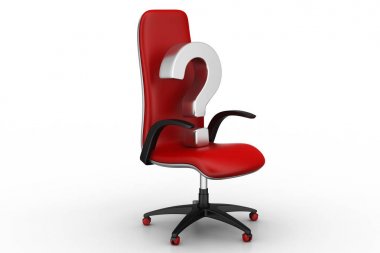 an empty chair with  question mark clipart
