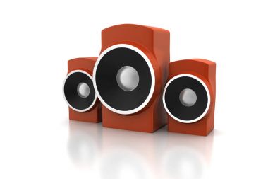 Müzik hoparlör 3D çizimi