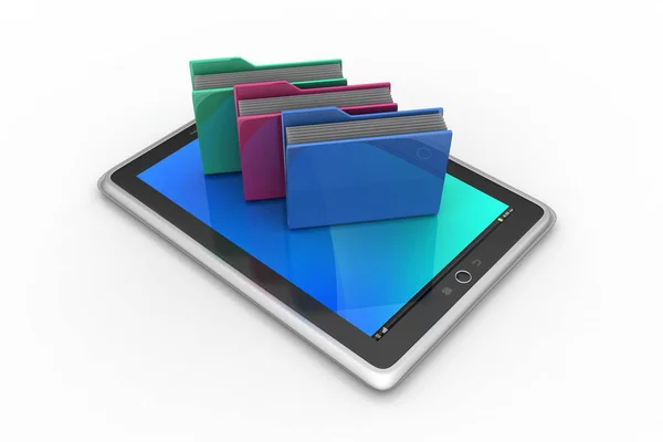 Tablet PC com pasta de arquivo — Fotografia de Stock