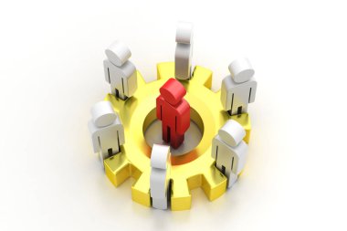 gearf 3D insanlar takım ayakta