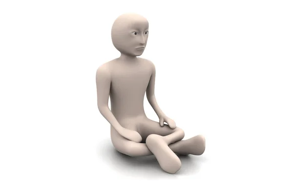 3D-Mann in Meditation — Stockfoto