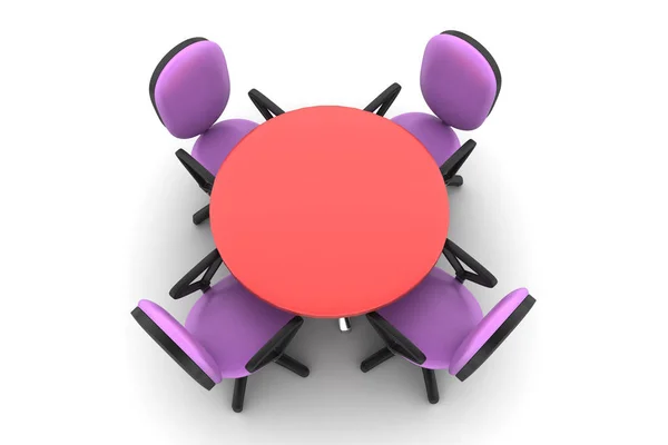 Konferenzrunde Tisch und Bürostühle im Konferenzraum — Stockfoto