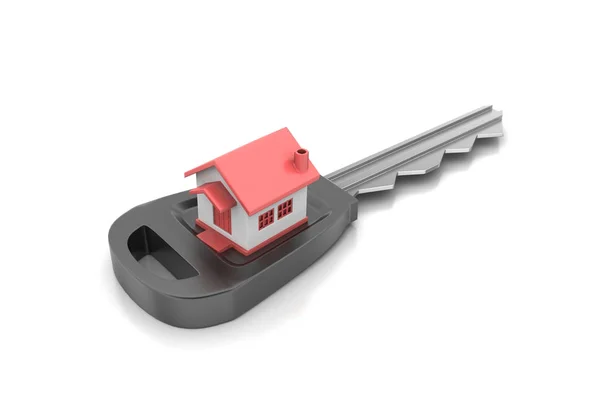 3D-Heim mit Schlüssel — Stockfoto