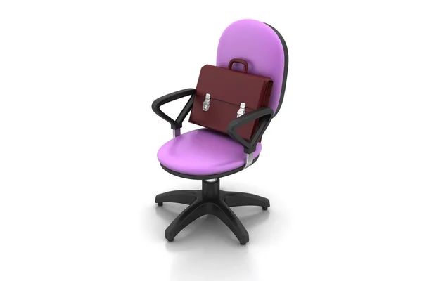 Cadeira executiva com pasta — Fotografia de Stock