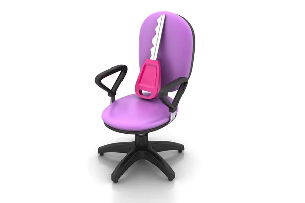 Výkonný-židle s klíčem — Stock fotografie