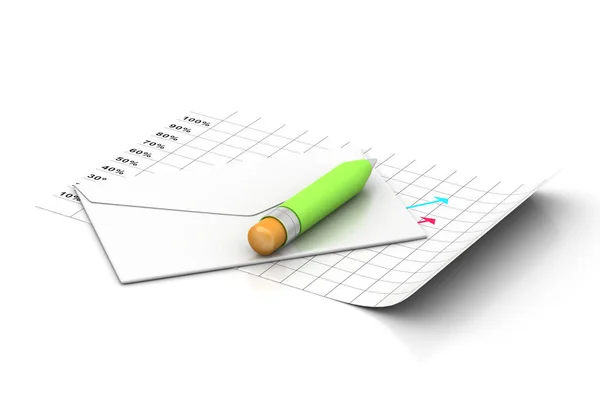 Detaylı zarf ve kalem — Stok fotoğraf