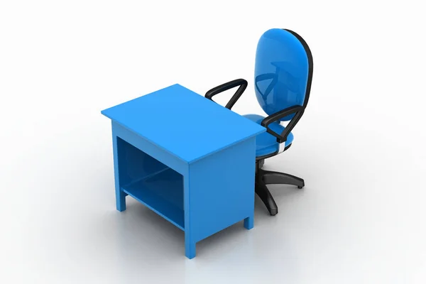 Kursi kantor dan meja komputer — Stok Foto