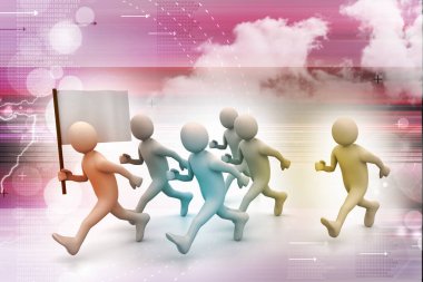 sportif avatarlar bayrağı ile çalışan  