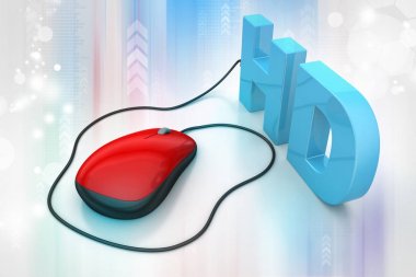 Bilgisayar fare ile bağlı Hd metin