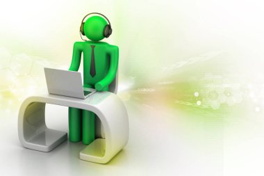 dizüstü bilgisayar ile modern bir Resepsiyon erkekte  