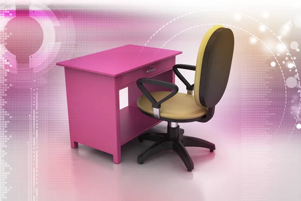 Office chair and computer table — Stock Photo, Image