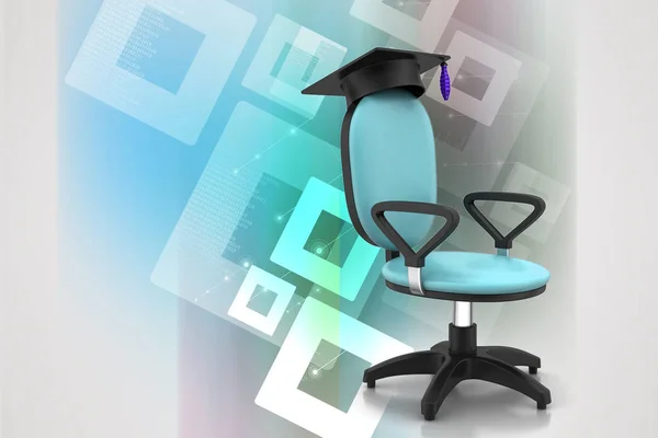 Chapéu Formatura Cadeira Escritório — Fotografia de Stock