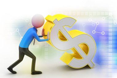 3d adam dolar işareti