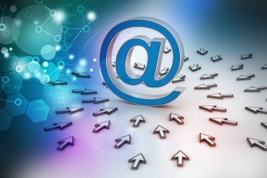 e-posta işareti fare işaretçisi ile