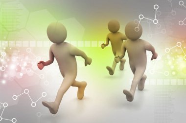 İş adamları parlak arka plan üzerinde yürüme 