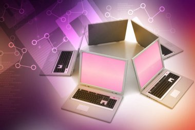 Küresel ağ sistemi 3D çizimi