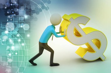 3d adam dolar işareti