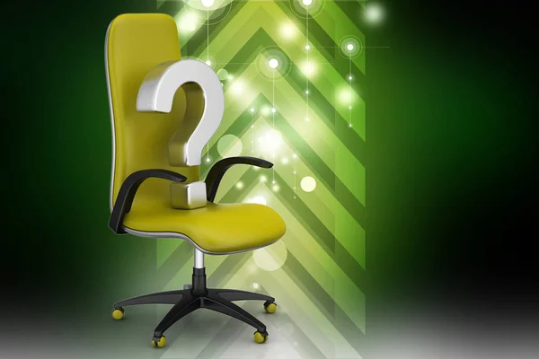 Ein Leerer Stuhl Mit Fragezeichen — Stockfoto