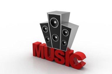 Beyaz arka plan üzerinde izole müzik hoparlör