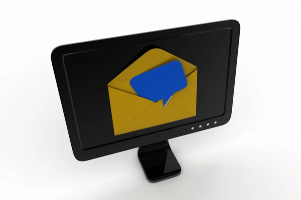 Abrir Carta Mail Monitor Computador — Fotografia de Stock