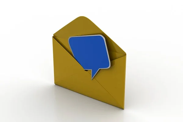 Renderização Abertura Carta Mail Com Sinal Internet — Fotografia de Stock