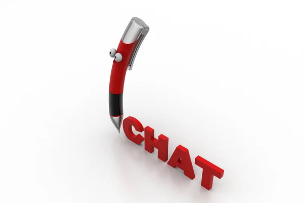 Concepto Chat Con Pluma —  Fotos de Stock