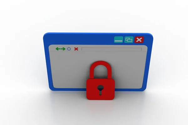 Browser Window Lock — Stock Photo, Image