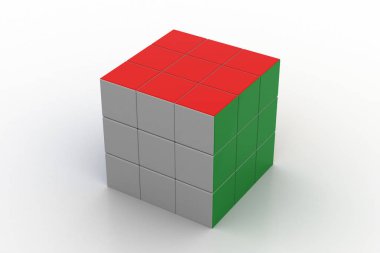 Beyaz arka plan üzerinde izole rubiks küp
