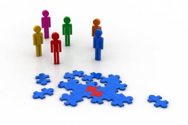 Puzzle parçaları insanlarla