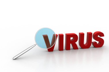 Virüs metin arama büyüteç ile