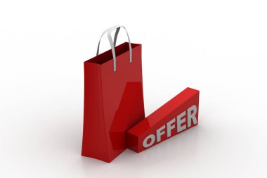 Alışveriş çantası beyaz arkaplanda izole edildi