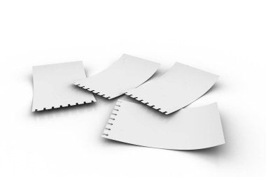 Beyaz arka plan üzerinde izole not pad kağıtları