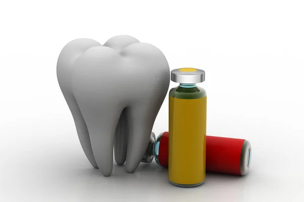 Zahngesundheitskonzept Zahn Mit Medizin — Stockfoto