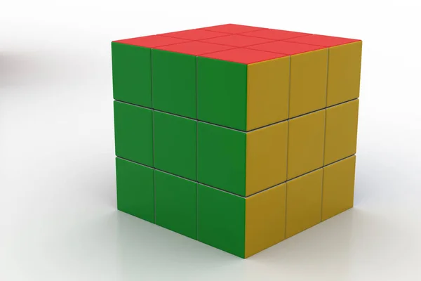 Rubiks Cubo Isolado Sobre Fundo Branco — Fotografia de Stock