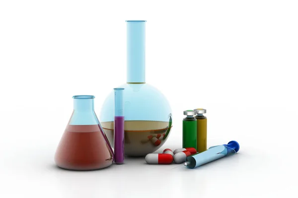 Laboratory Flasks Test Tube Medicines — Stock Photo, Image