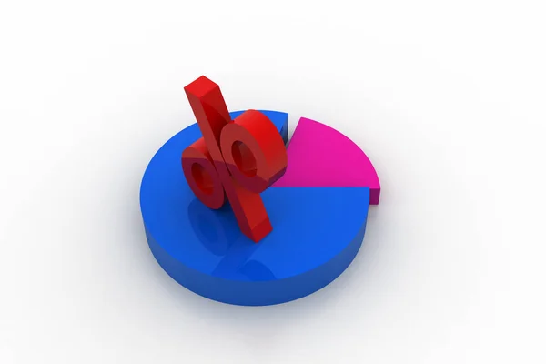 Cirkeldiagram Met Percentage Teken — Stockfoto