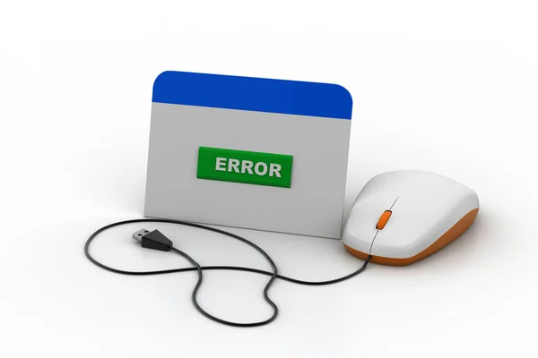 Página Web Mostrando Erro Com Mouse — Fotografia de Stock