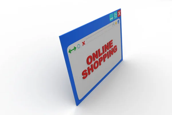Concetto Shopping Online Sul Monitor — Foto Stock