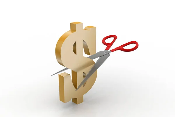 Scissors Cut Dollar Sign — Stock Photo, Image