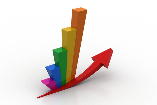Финансовый рост изолирован на белом фоне
