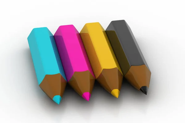 Кольоровий Олівець Crayon Ізольований Білому Тлі — стокове фото