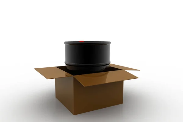 Oil Barrel Box — Stock Photo, Image
