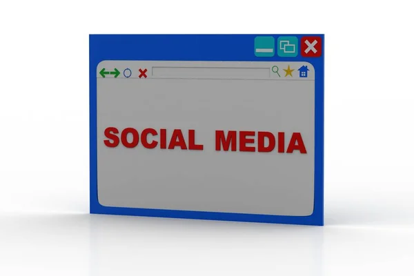 Rendering Della Pagina Web Che Mostra Concetto Social Media — Foto Stock