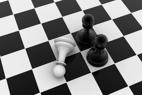 黑色和白色棋子 — 图库照片