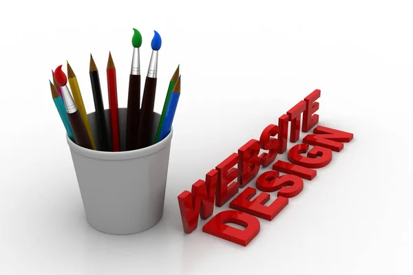 Ilustração 3d do conceito de Web design — Fotografia de Stock
